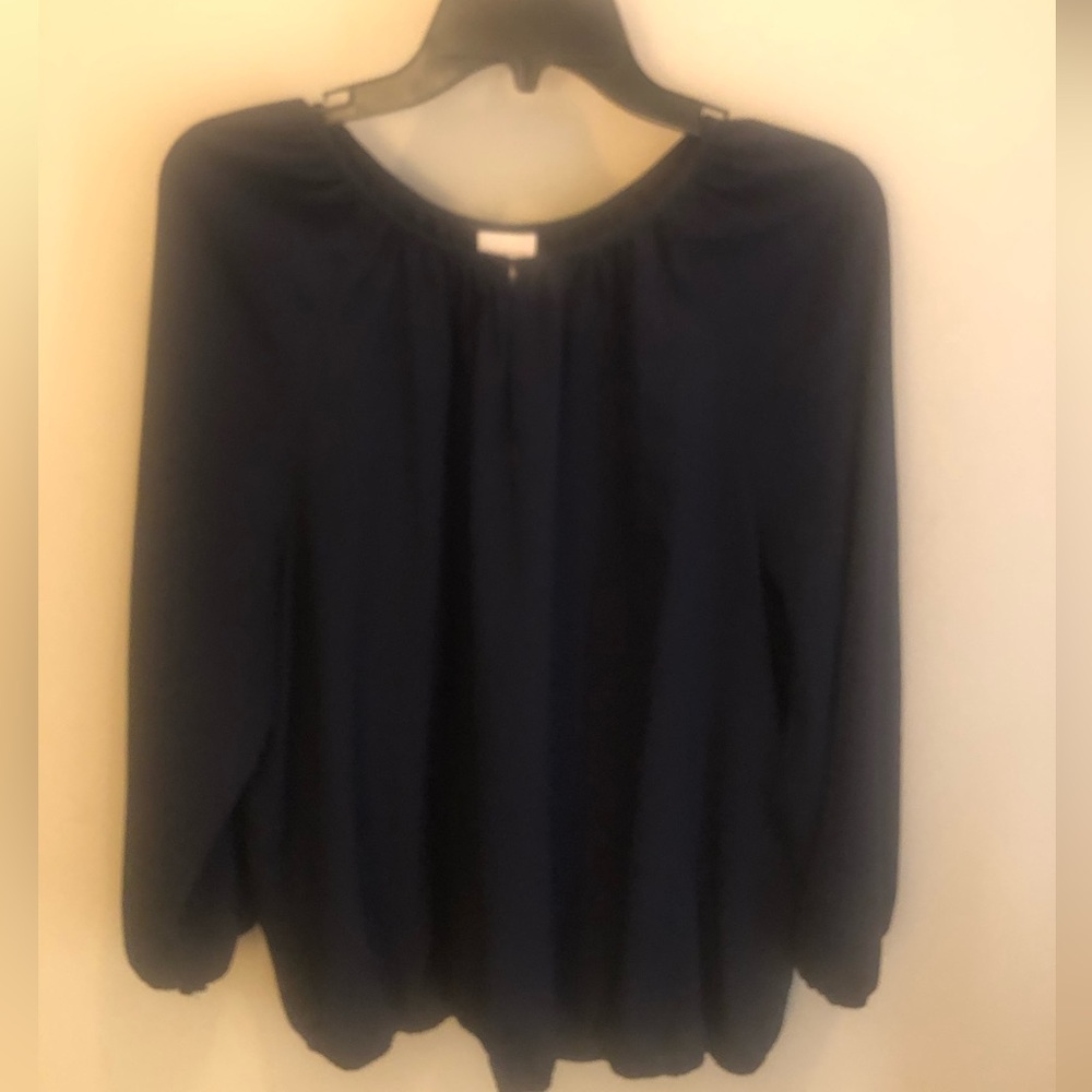 Chicos navy bubble blouse